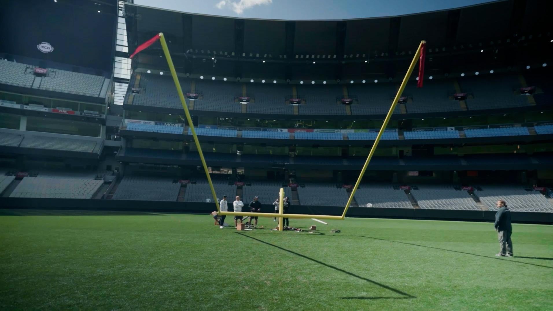 MCG's NFL transformation begins as goalposts go up