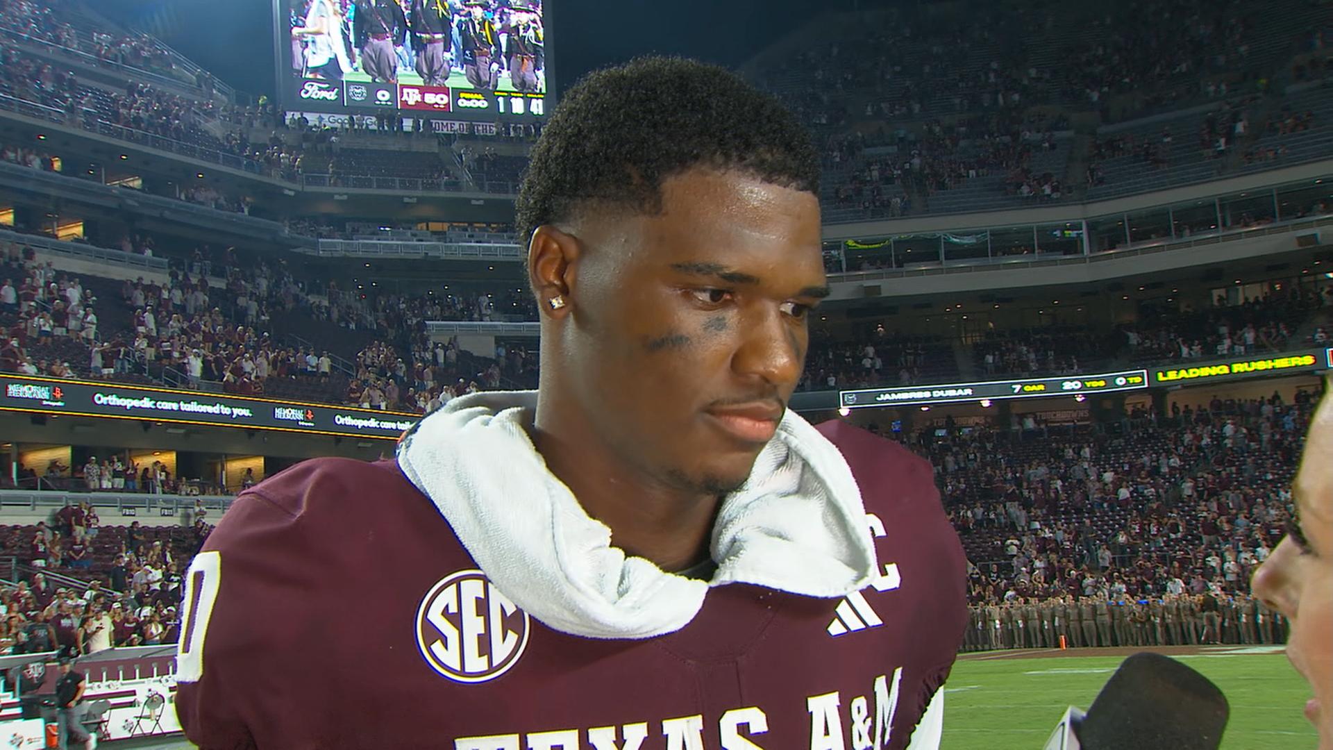 Marcel Reed says Aggies have depth while critiquing their big win