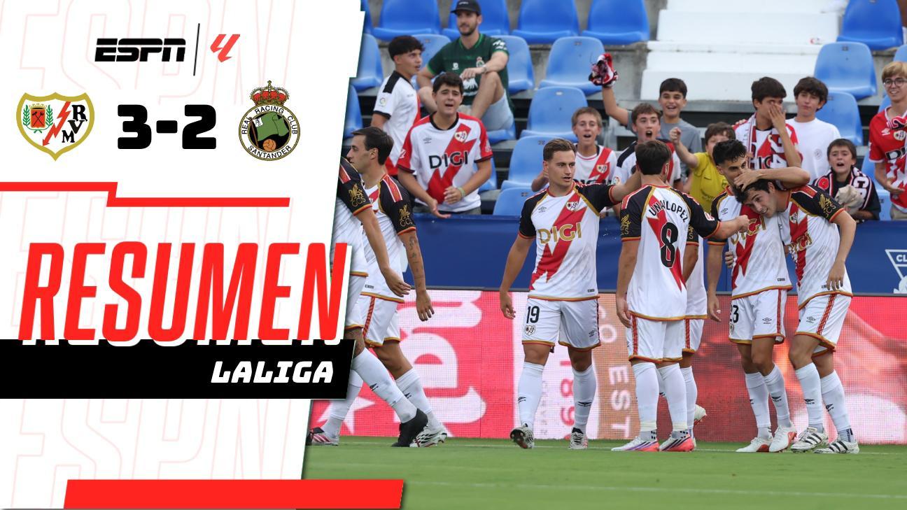 ¡Remontada y doblete de Camello! El Rayo se impone 3-2 al Racing de Santander