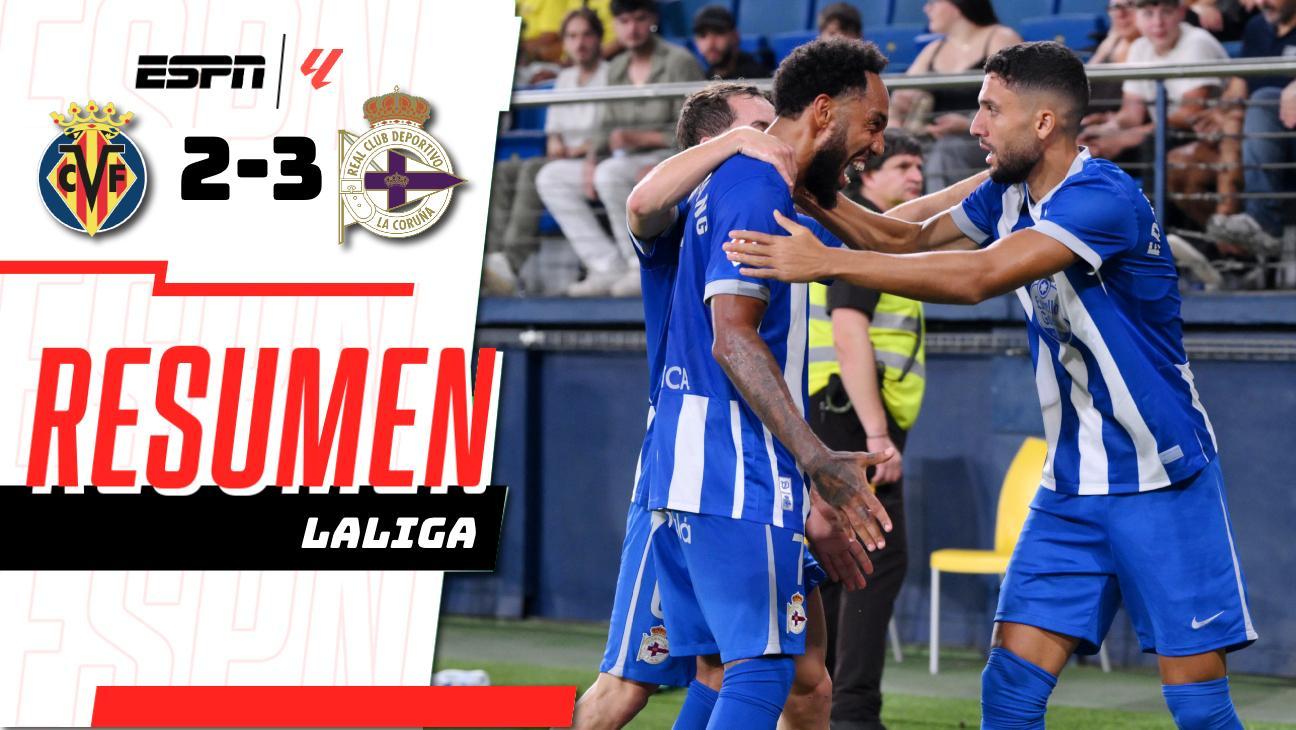¡Aubameyang anota en el último minuto y el Deportivo La Coruña se lleva la victoria ante el Villarreal!
