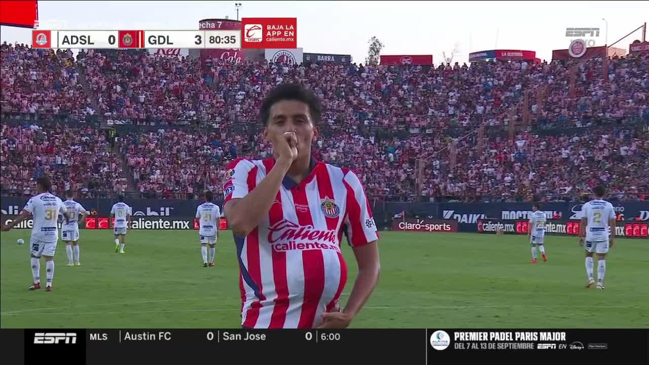 ¡Goool de las Chivas! Ya lo ganá Guadalajara 3-0 en San Luis