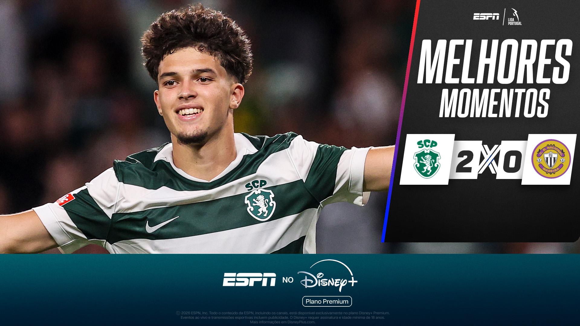 Sporting 2 x 0 Nacional no Campeonato Português: VEJA os melhores momentos