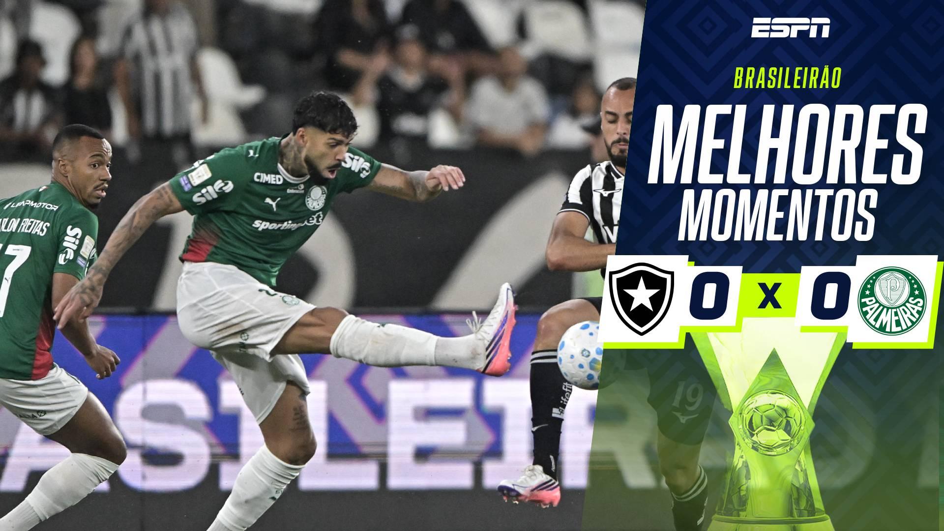 Palmeiras fica no empate com o Botafogo e perde liderança do Brasileirão para o Flamengo; veja como foi