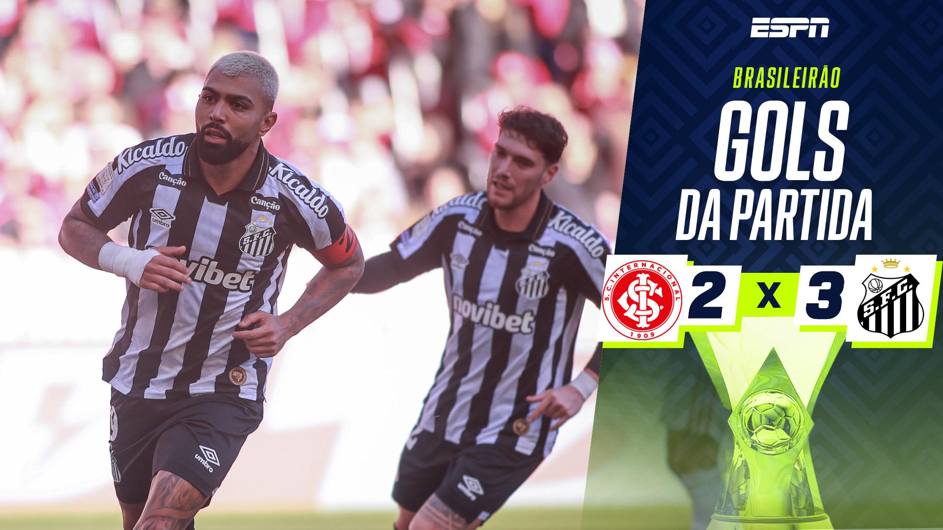 Inter 2 x 3 Santos: os gols da vitório do Peixe com um a mais no Beira-Rio