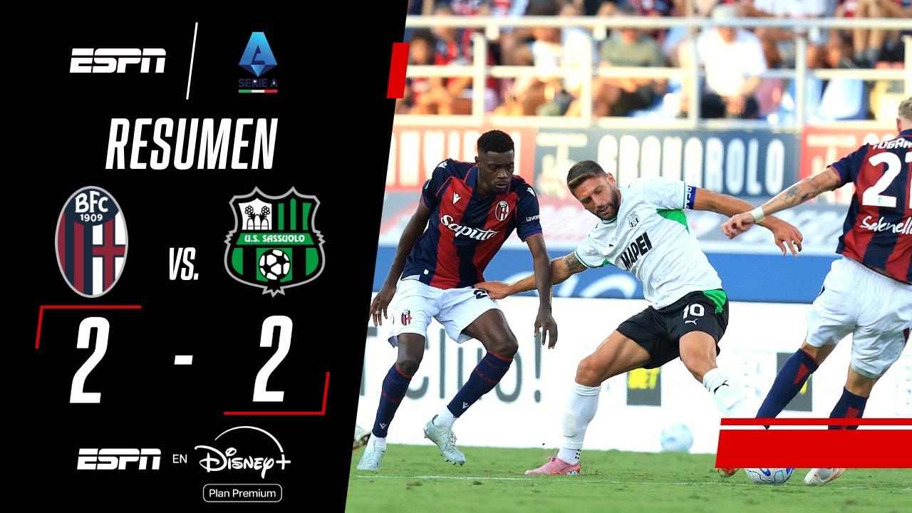 Bologna y Sassuolo empataron en un partidazo