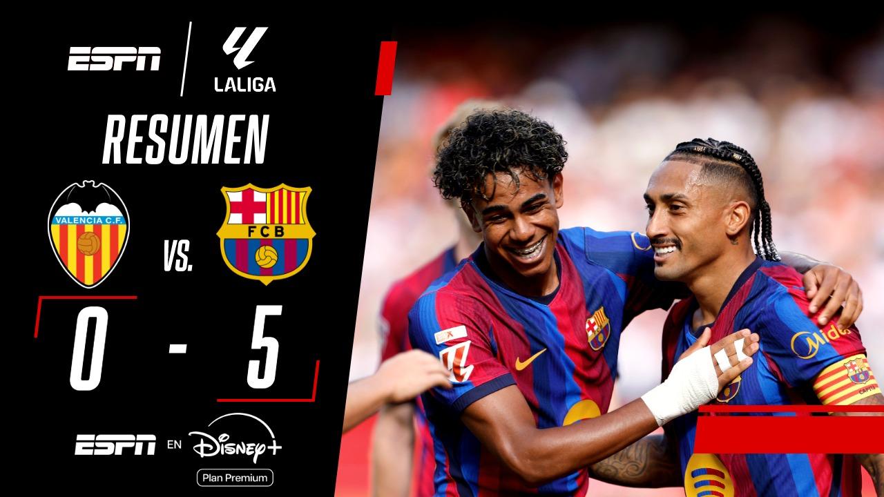 ¡Goleada absoluta de Barcelona ante Valencia por 5-0!