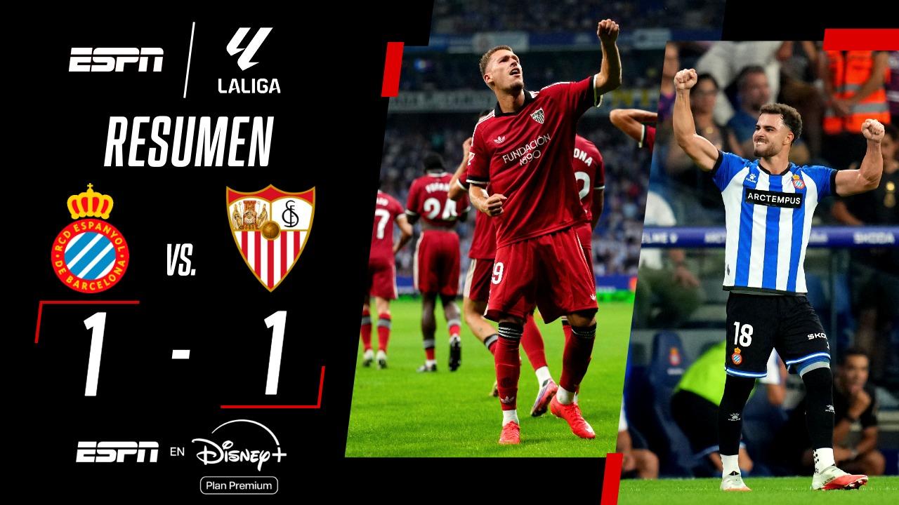¡Espanyol reaccionó en el final y rescató un puntazo ante Sevilla!