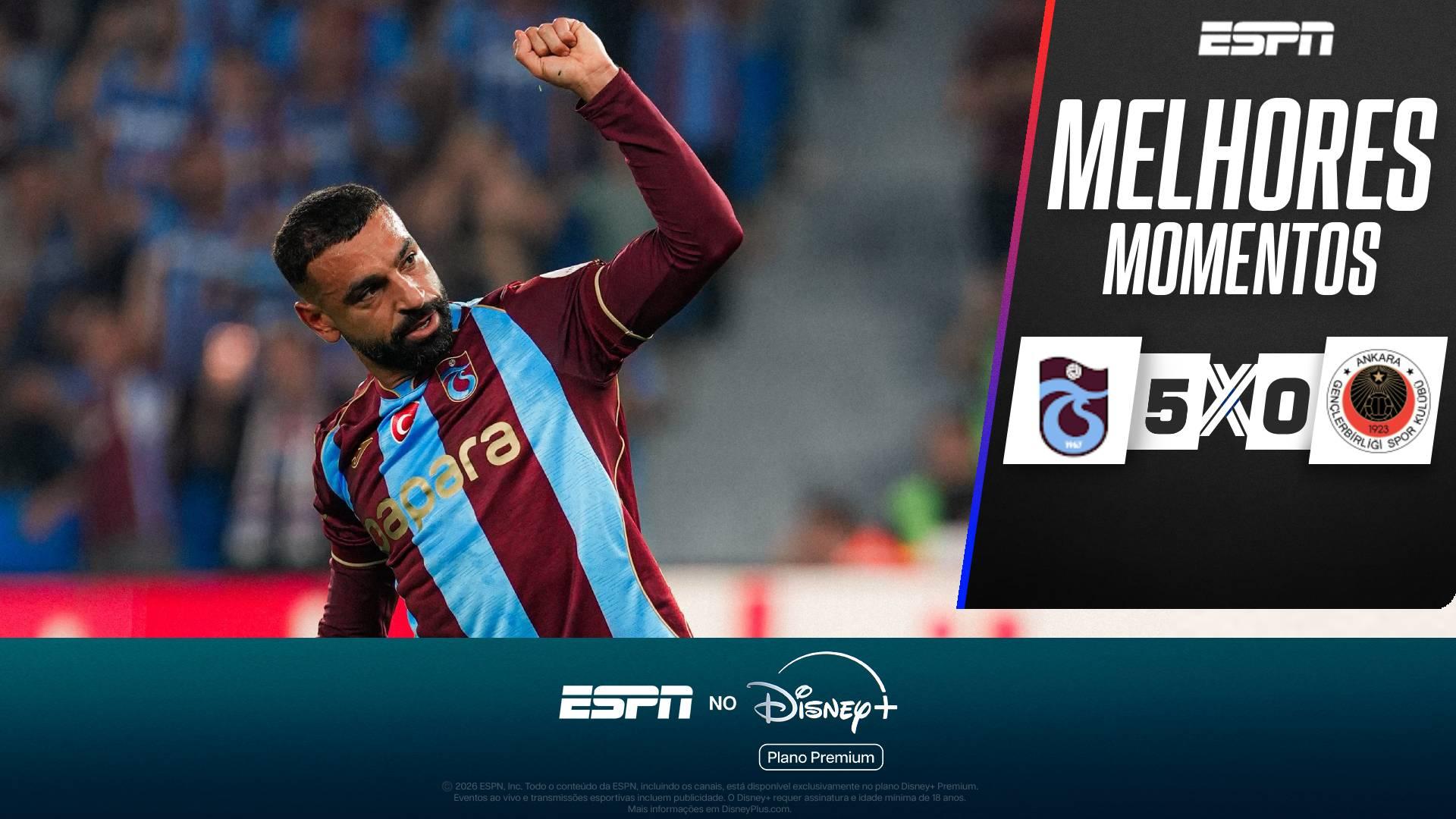 Salah brilha com gol e assistência e comanda goleada do Trabzonspor no Campeonato Turco; VEJA os melhores momentos