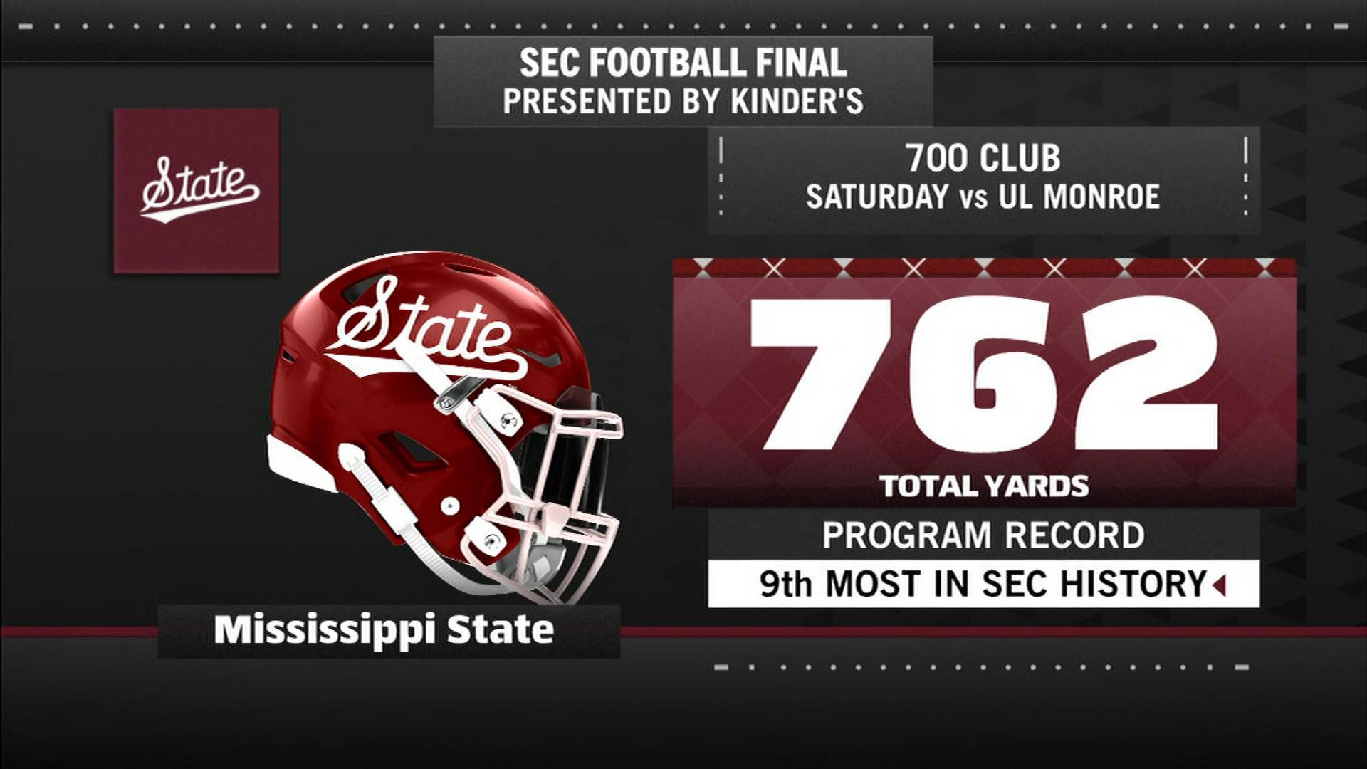 MS State totals program-record 762 yards, ninth most in SEC history