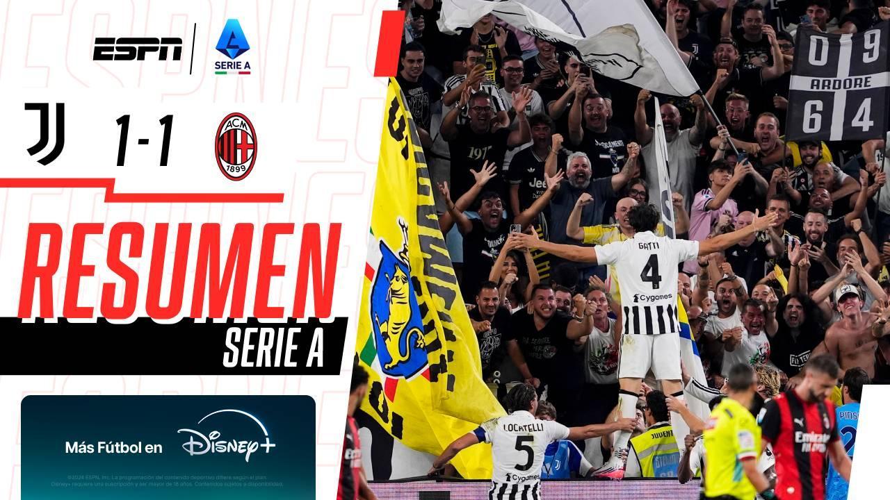 ¡La ´vecchia signora´ lo empata dramáticamente sobre el final! | Resumen Juve 1 Milan 1