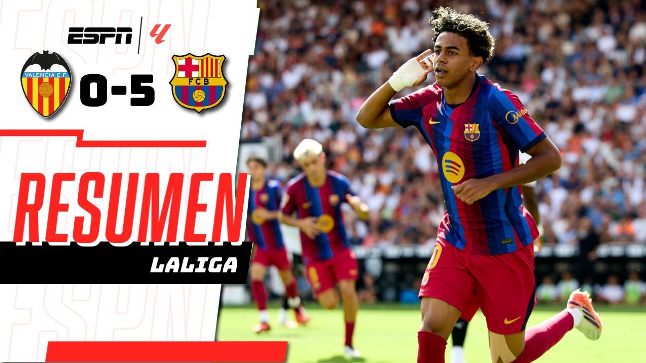 ¡Barcelona golea 5-0 al Valencia!