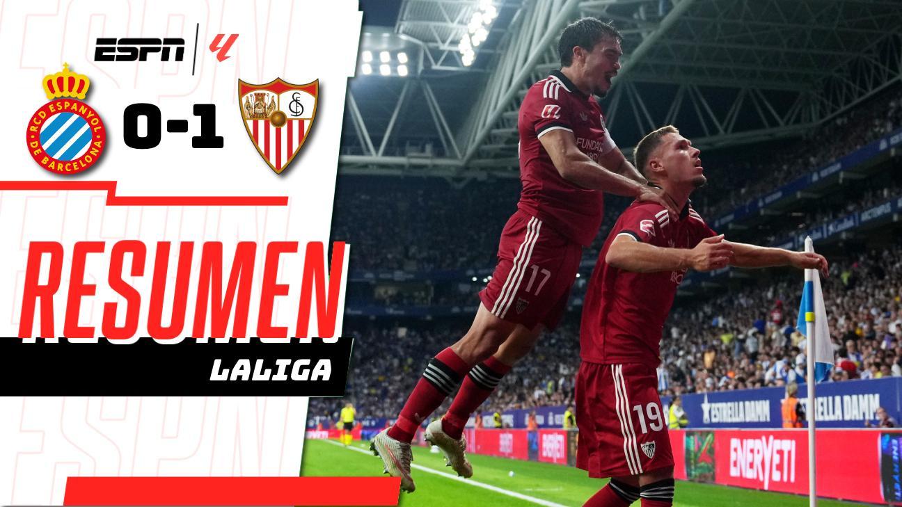 ¡El Sevilla sorprende al Espanyol con una victoria 1-0 jugando con uno menos desde el minuto 56!