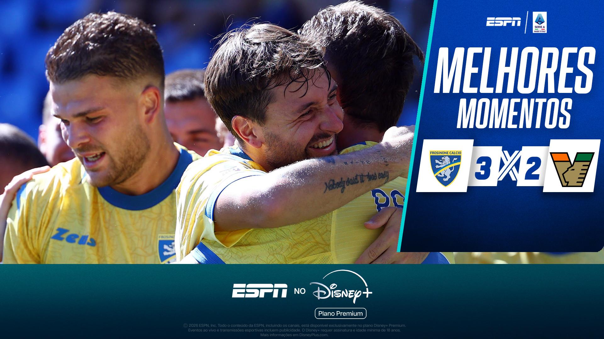 Frosinone 3 x 2 Venezia no Campeonato Italiano: VEJA os melhores momentos