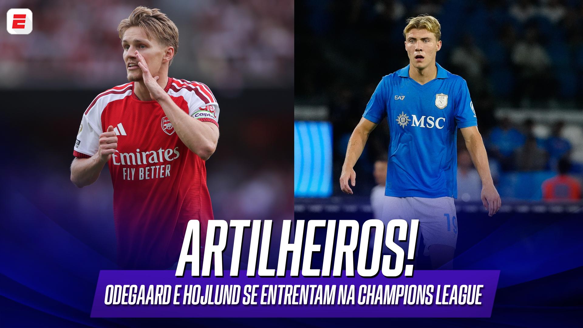 Duelo de artilheiros! Hojlund e Odegaard se enfrentam pela UEFA Champions League; VEJA números na temporada