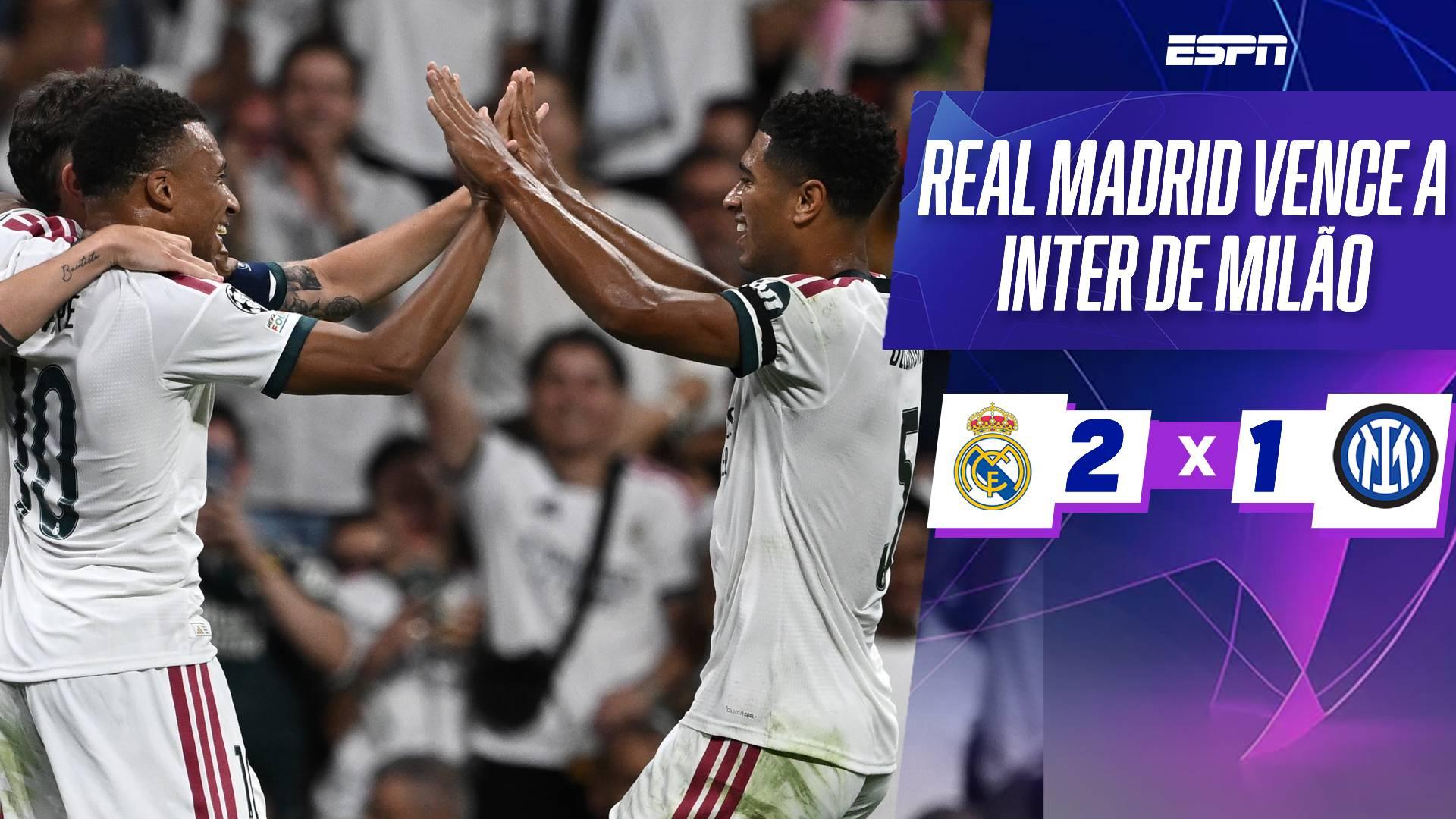 Mbappé marca, e Real Madrid vence a Inter de Milão na estreia da Champions League; VEJA como foi