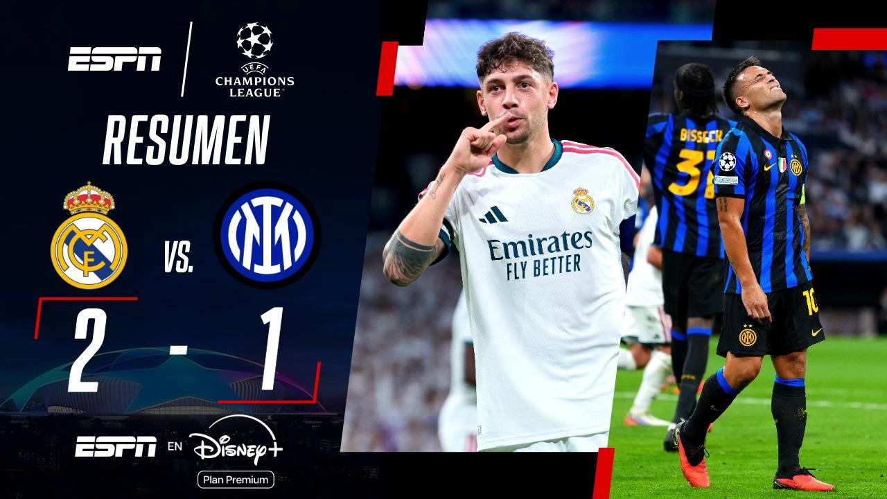 ¡Con gol de Fede Valverde, Real Madrid le ganó 2-1 al Inter!