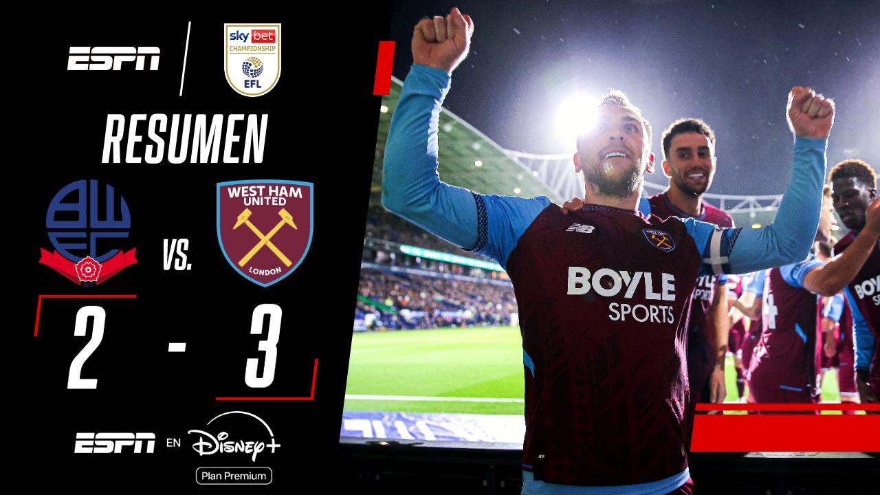 West Ham se lo dio vuelta al Bolton y se mantiene en la parte alta de la tabla