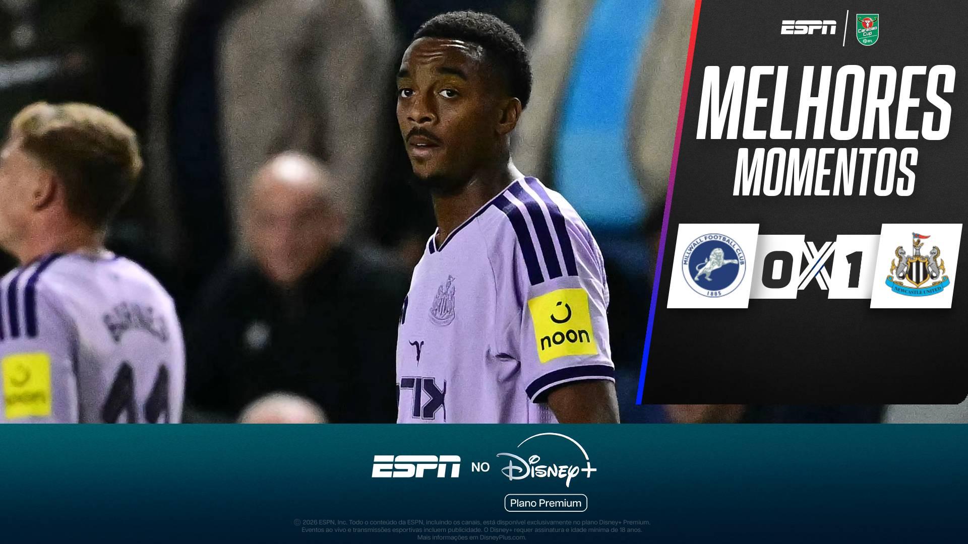 Newcastle vence o Millwall pela Copa da Liga Inglesa; VEJA os melhores momentos