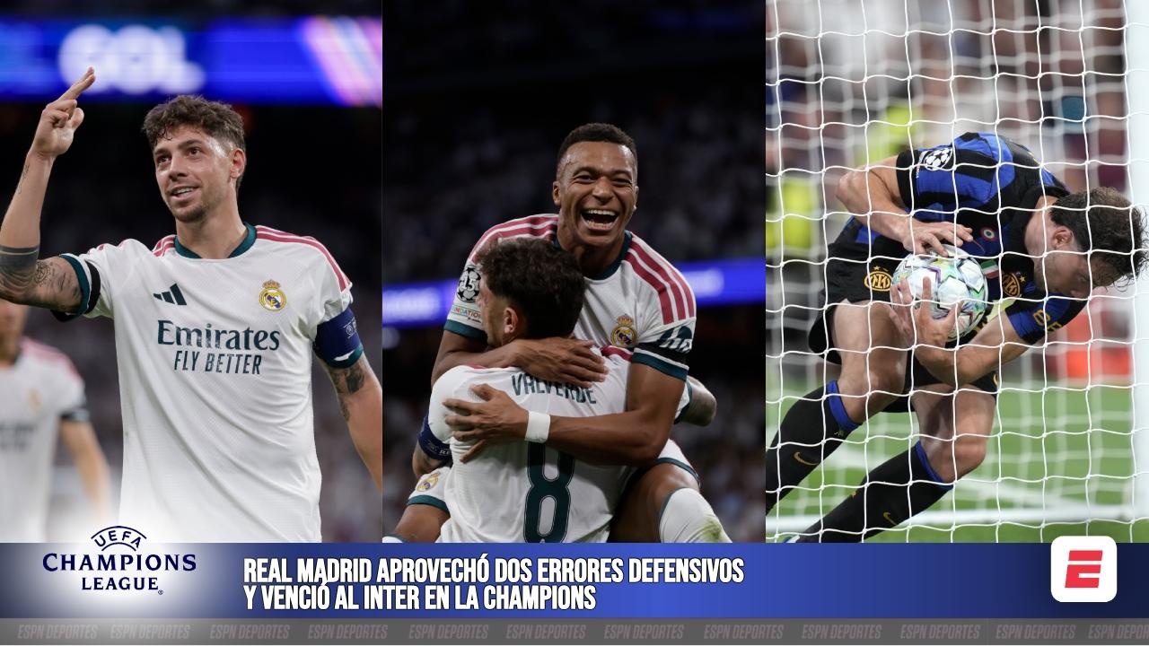 Real Madrid aprovechó dos errores defensivos y venció al Inter en La Champions