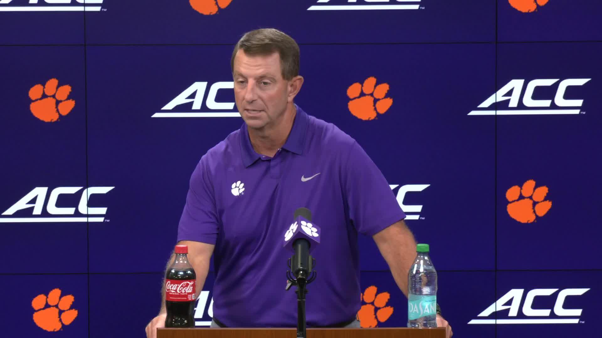 Dabo: 'I know we're better than the way we played'