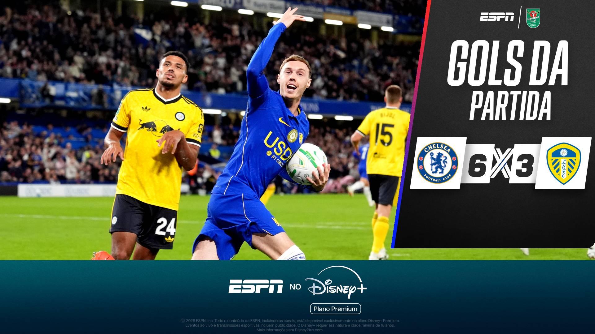 Os gols da virada maluca do Chelsea contra o Leeds na Copa da Liga Inglesa