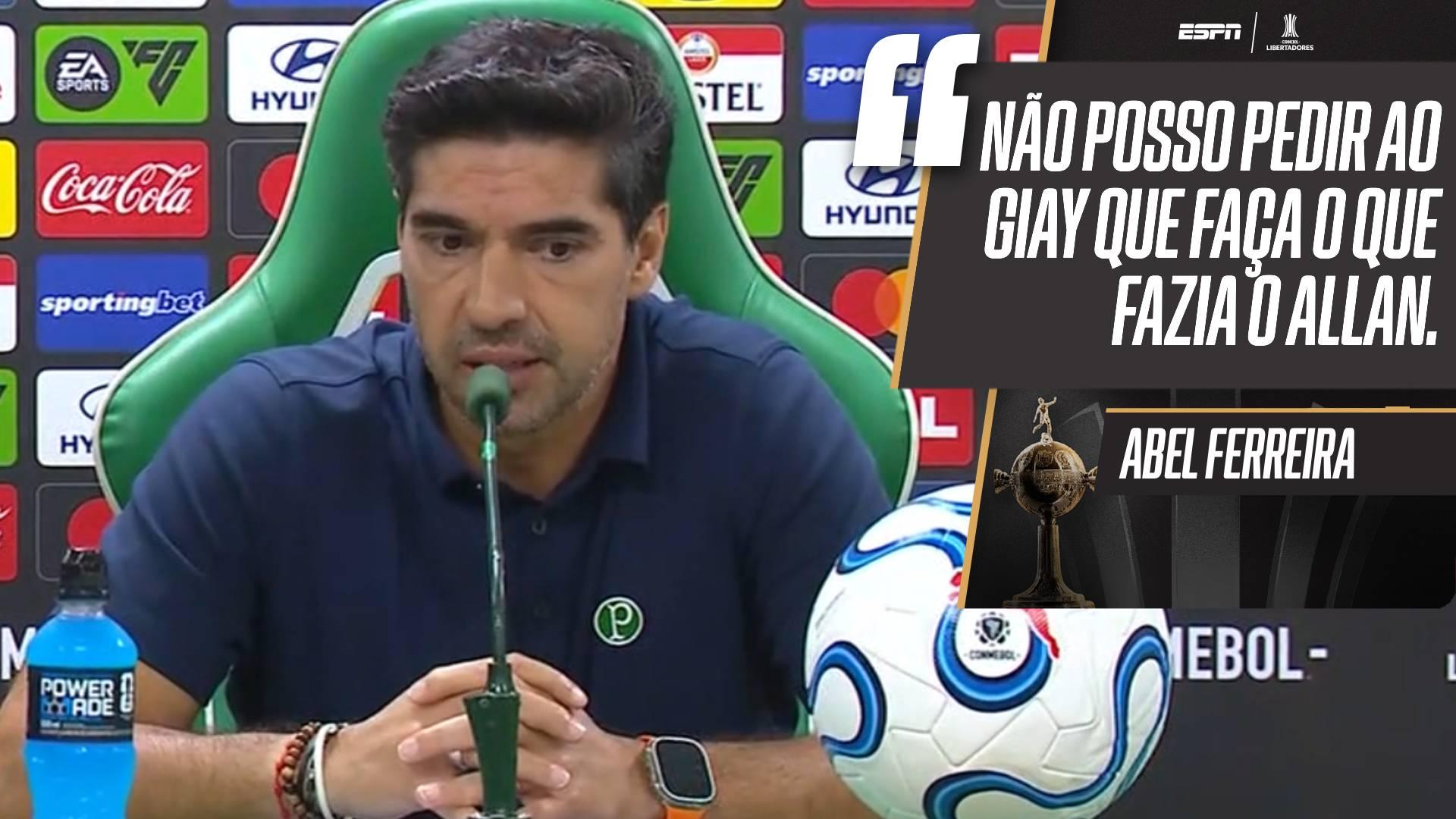 Após vitória contra a LDU, Abel fala sobre elenco do Palmeiras e cita Allan, recém-vendido ao City: 'Não vou arranjar nenhum ala dentro do clube como ele'