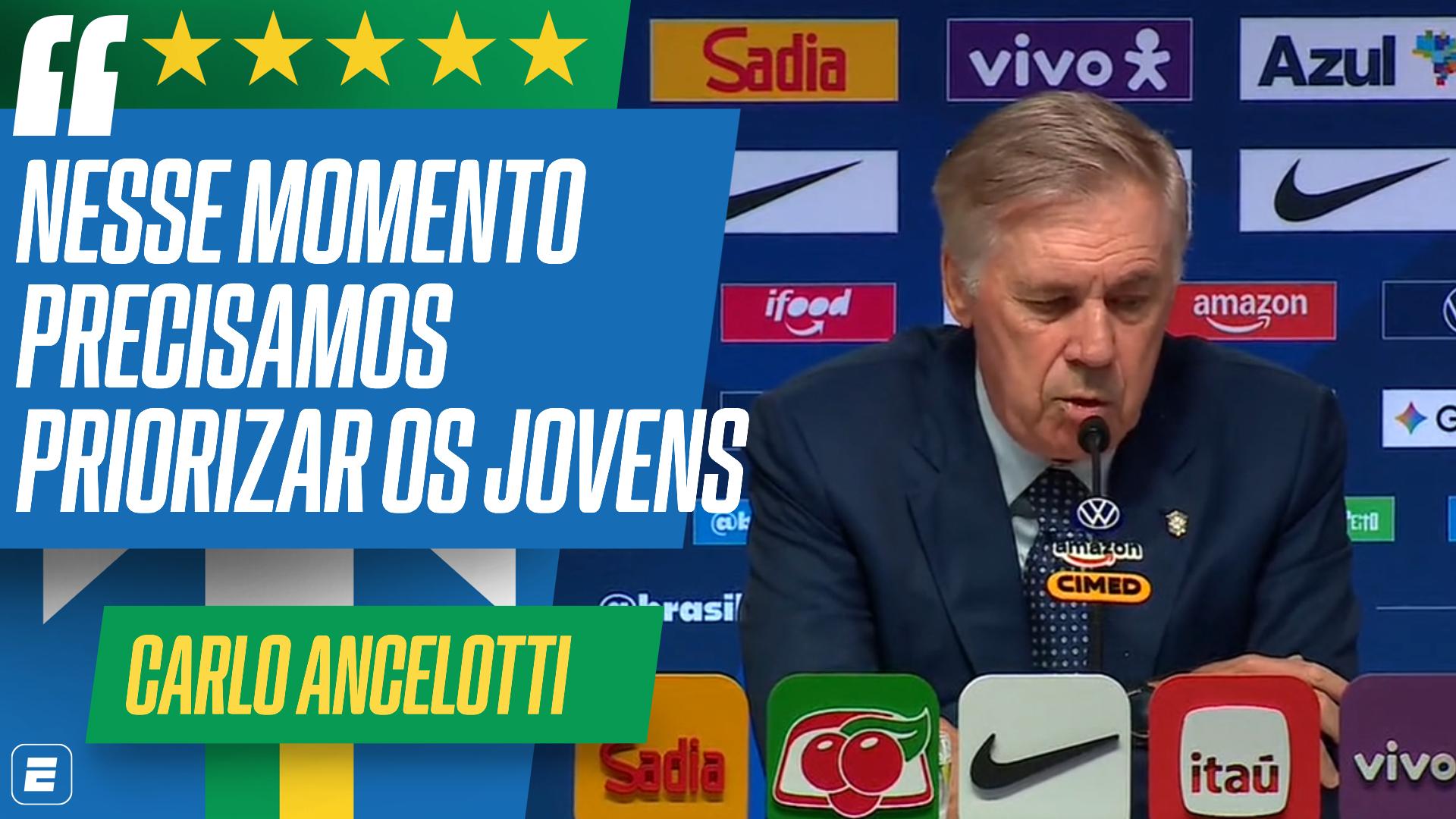 Ancelotti vê primeira Seleção pós-Copa 'equilibrada' e cita balanço entre consagrados e novos nomes; VEJA