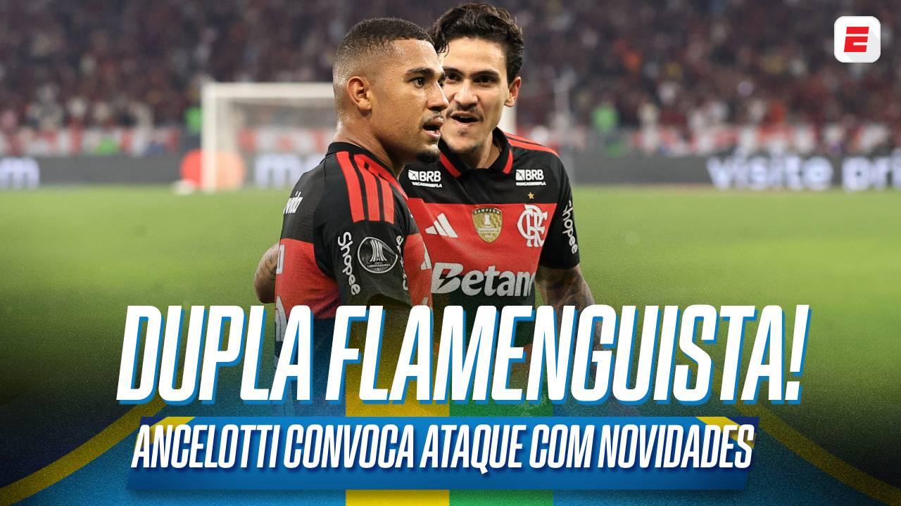 Samuel Lino e Pedro ganham espaço com craques consagrados da Seleção na lista de Ancelotti; veja todos os atacantes