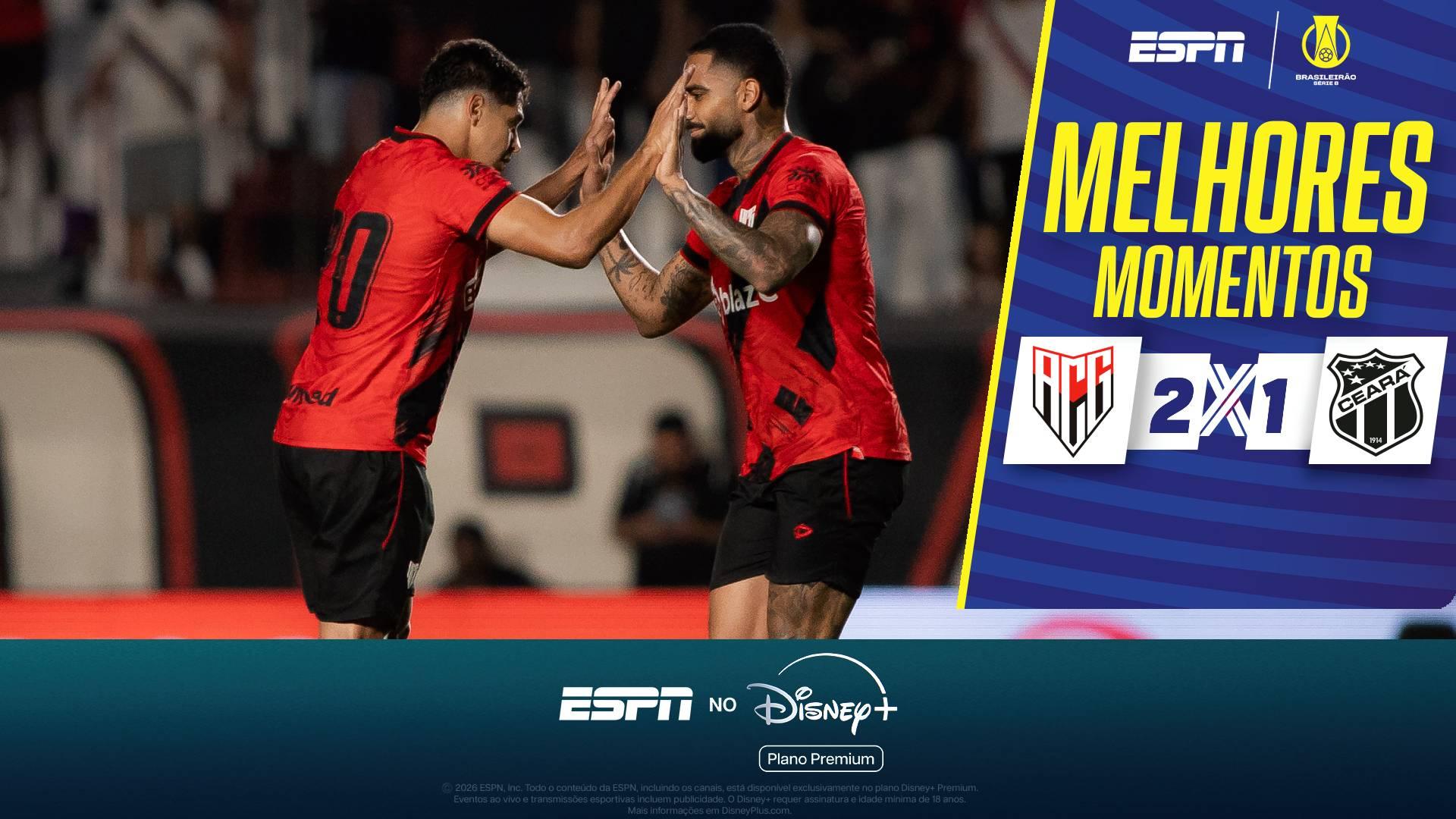 Atlético-GO vence o Ceará e segue embalado na Série B; melhores momentos