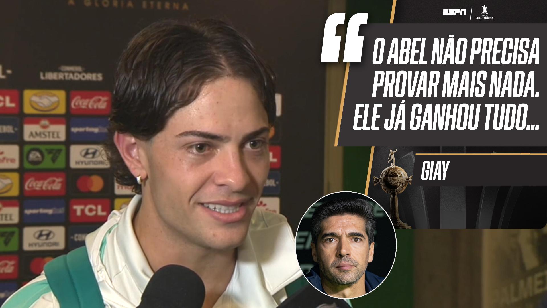 Giay defende Abel após críticas da torcida do Palmeiras: 'O que vamos falar dele? Estamos brigando por tudo'