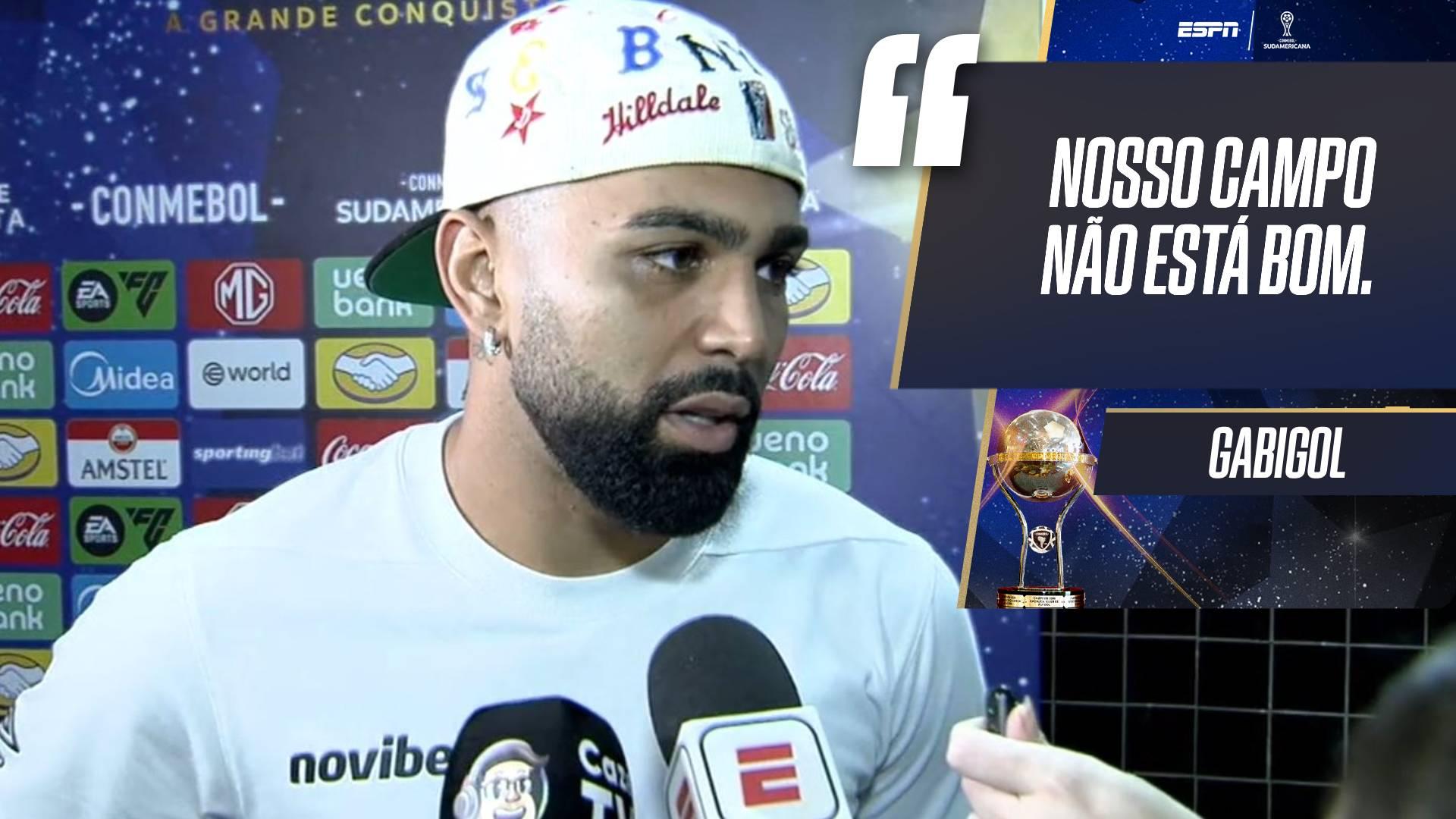 Gabigol critica gramado da Vila Belmiro após vitória do Santos na Sul-Americana: 'Não está bom'