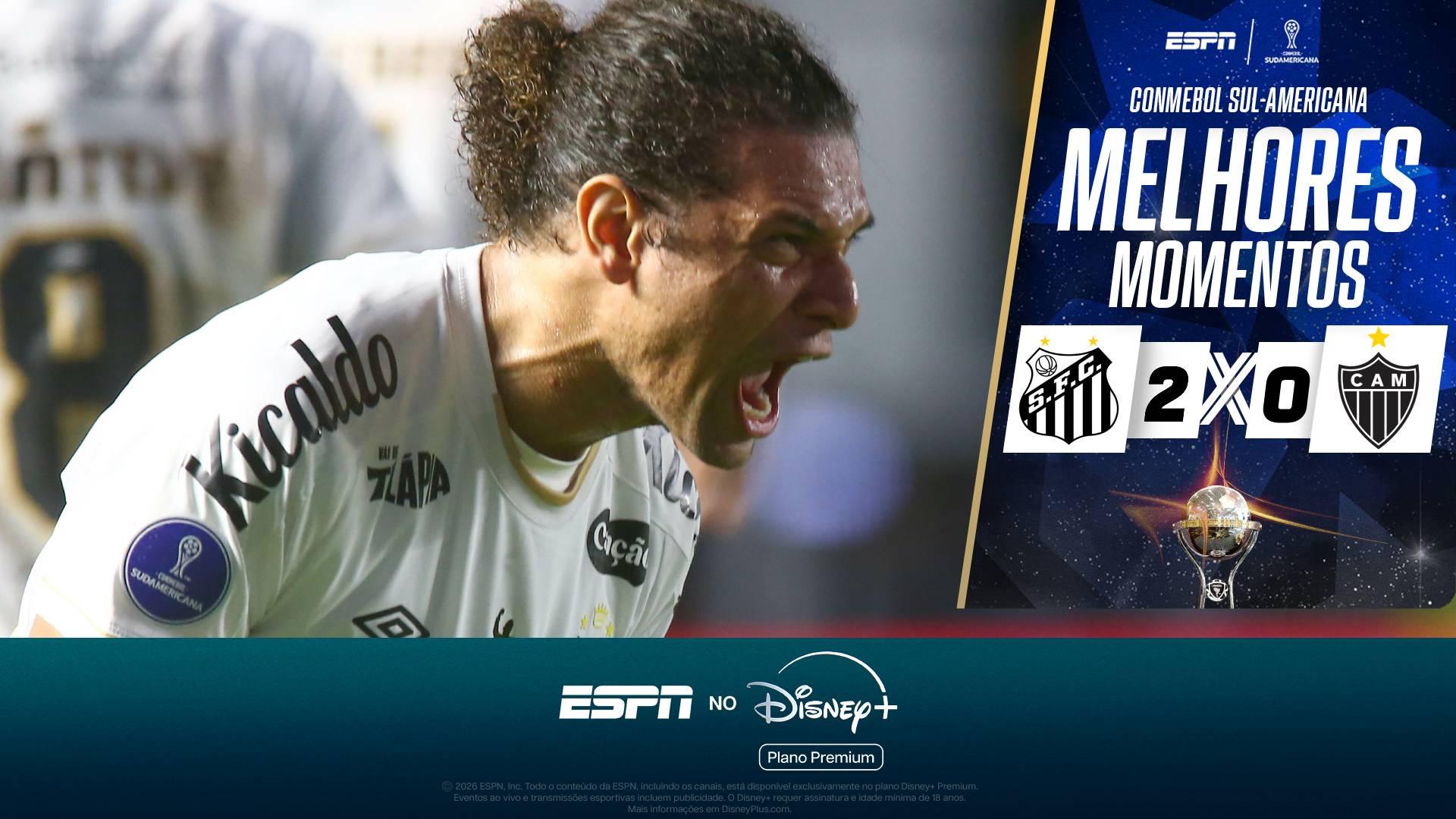 Santos bate Atlético-MG em noite de 'garçom' Gabigol e larga na frente nas quartas da Sul-Americana; VEJA como foi