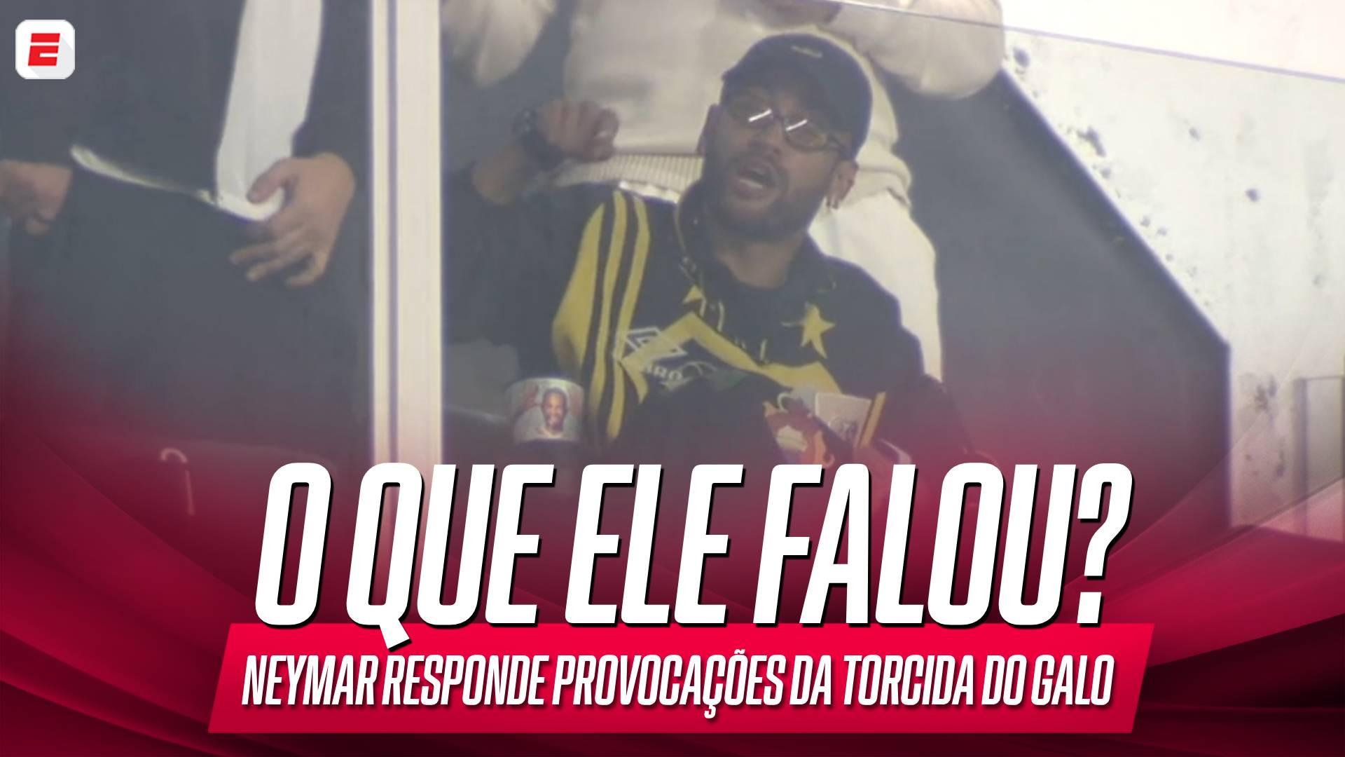 Neymar responde provocações da torcida do Atlético-MG durante vitória do Santos na Sul-Americana