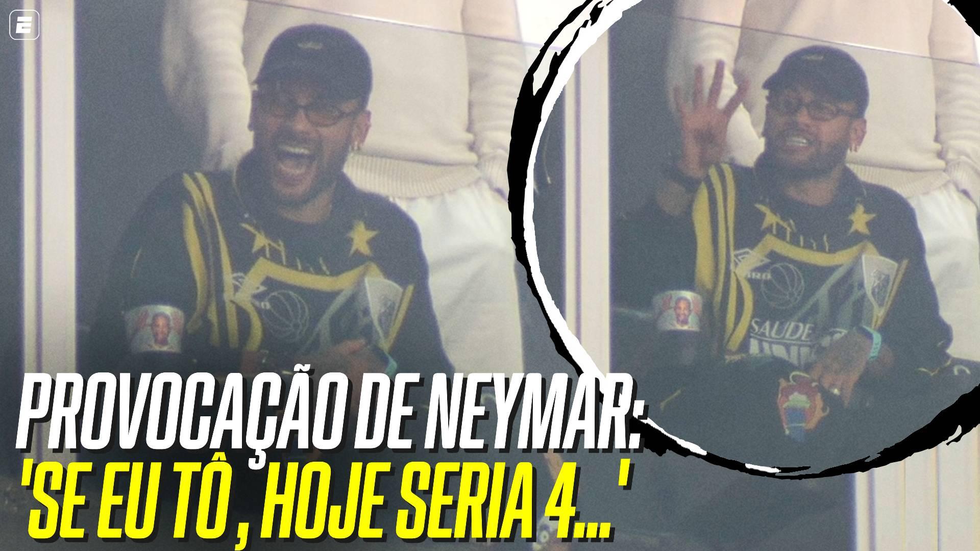 Neymar provoca torcida do Atlético-MG na vitória do Santos na Sul-Americana: 'Se eu tô no jogo, seria 4...'