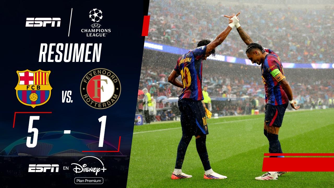 Barcelona fue una topadora y aplastó a Feyenoord en la Champions