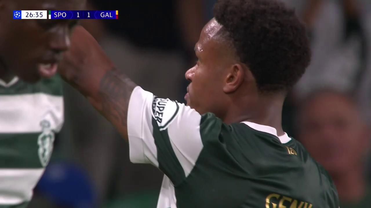 ¡Hizo todo bien en el área y lo empató: Geny Catamo puso el 1-1 para Sporting CP!