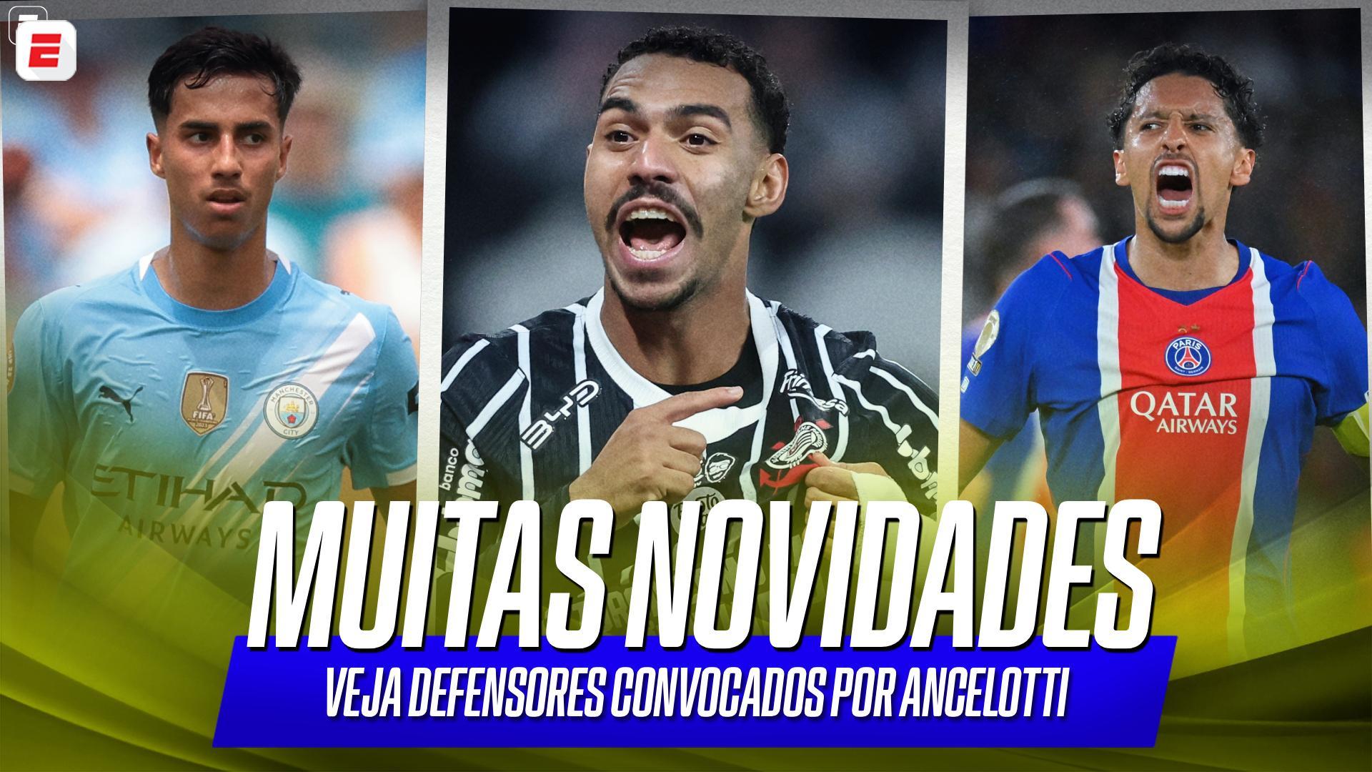 De Matheuzinho a zagueiro ex-Palmeiras e Marquinhos: veja os defensores convocados por Ancelotti para a Seleção Brasileira