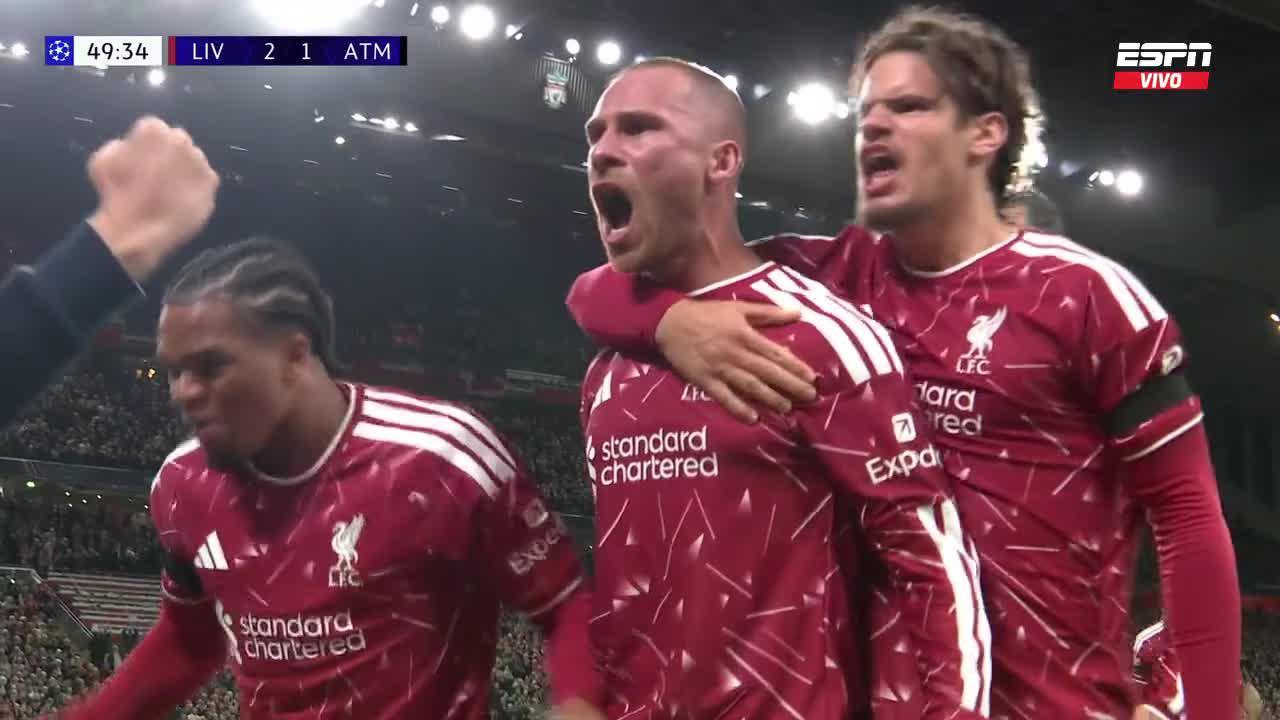 ¡Gritalo, Alexis! Golazo de Mac Allister para el 2-1 del Liverpool