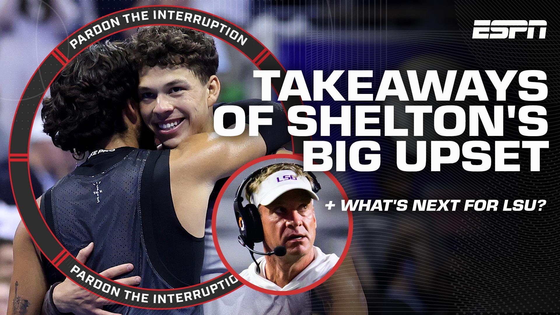 PTI reacts to Shelton upsetting Alcaraz + LSU & Lane Kiffin 'CAVING' to SEC expulsion threats