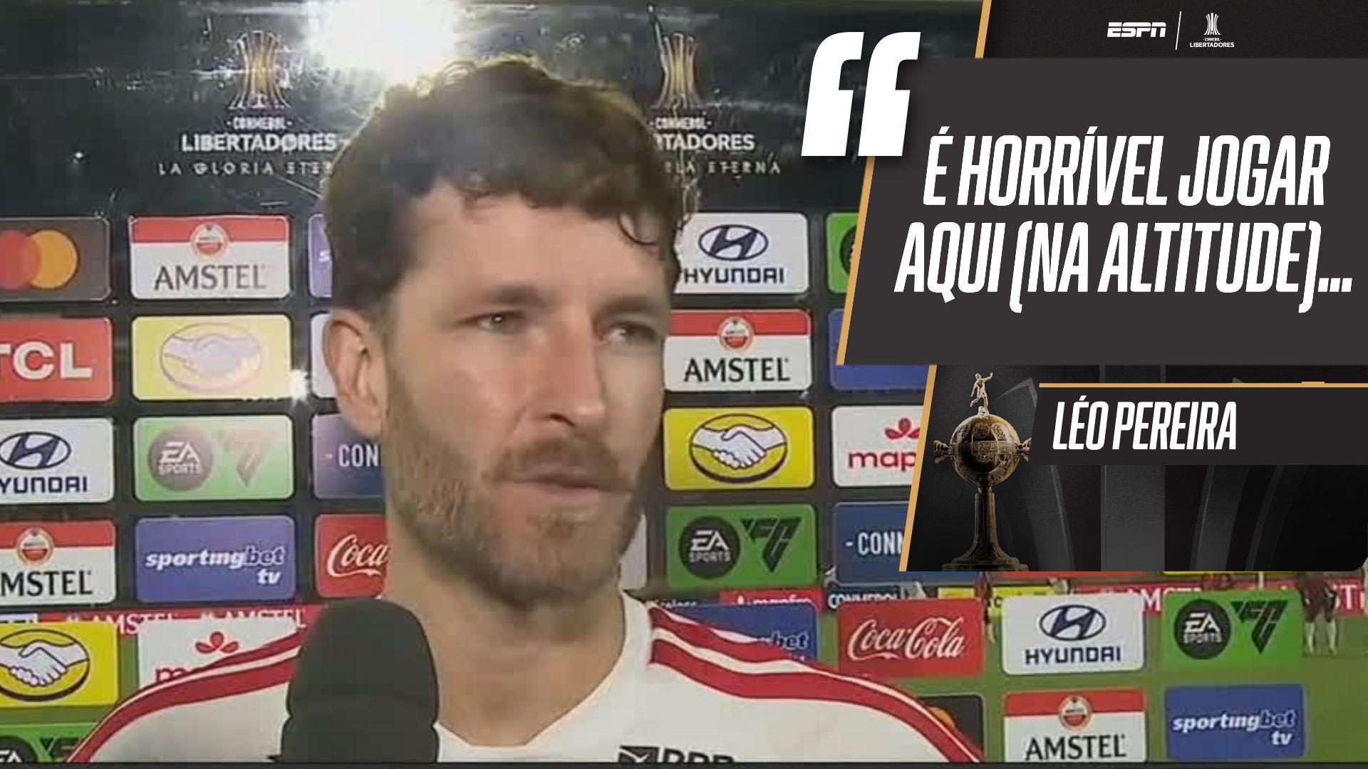 Léo Pereira celebra vitória do Flamengo na altitude contra o Del Valle, mas critica: 'É horrível jogar aqui'