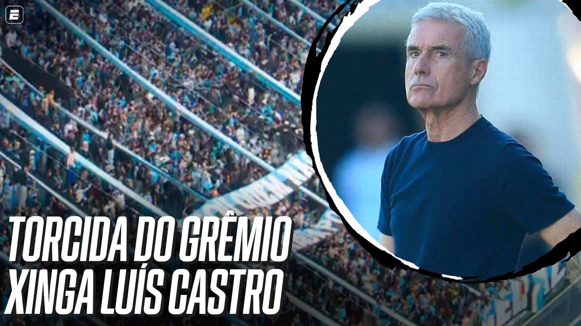 Torcida do Grêmio xinga Luís Castro durante partida contra o Vasco no Brasileirão; VEJA