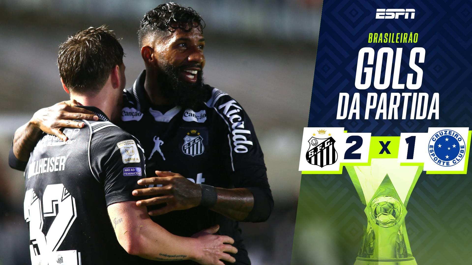 Santos vence o Cruzeiro sob olhares de Neymar, Gabigol e Coutinho e segue embalado no Brasileirão; VEJA os gols