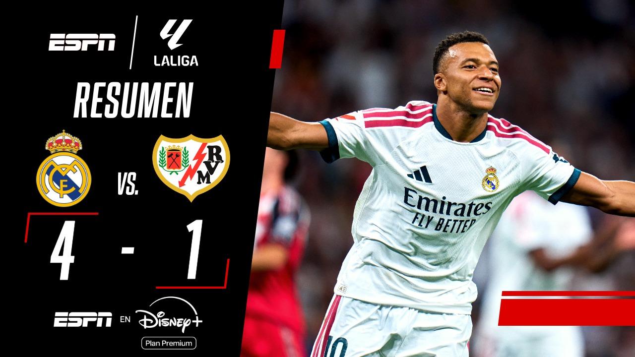 ¡Goleada total del Real Madrid con doblete de Mbappé!