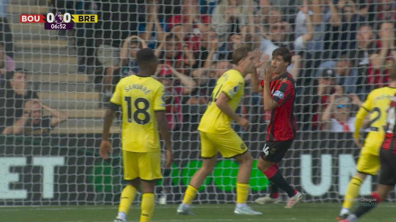 ¡Silva se perdió una chance clara ante Brentford!