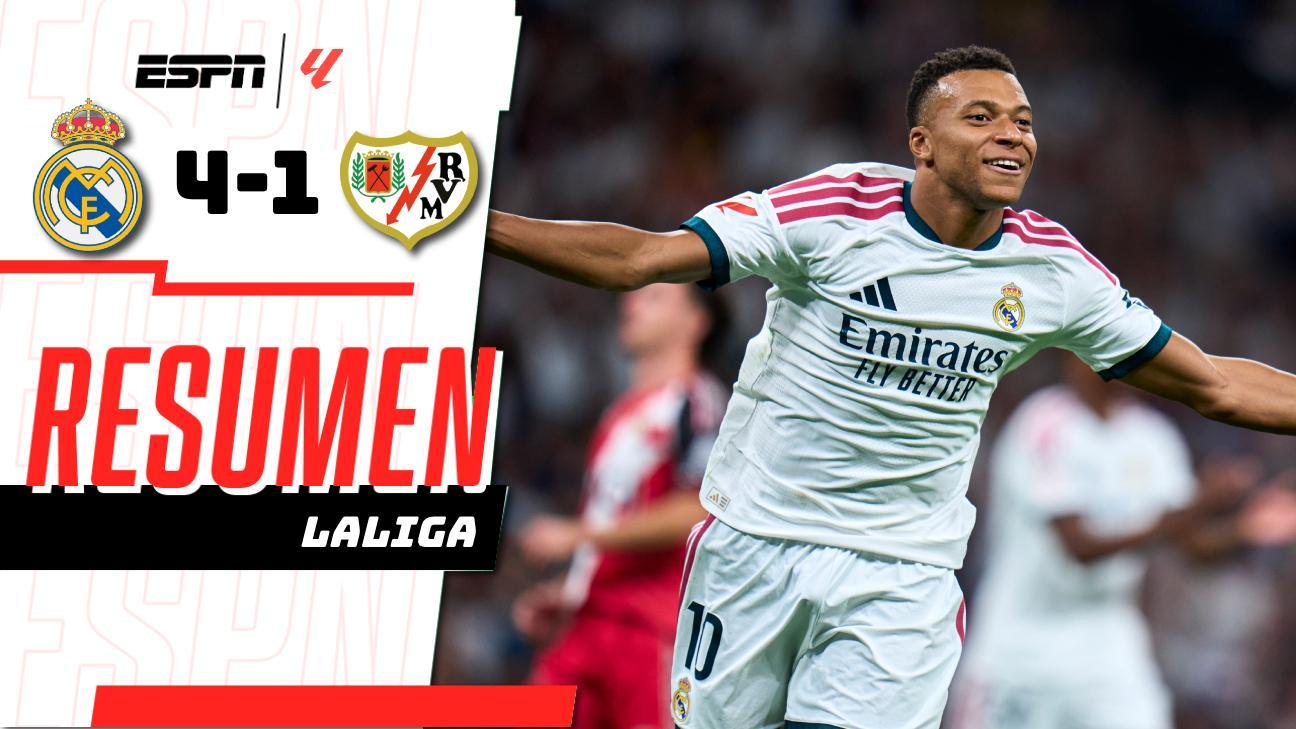 ¡El Real Madrid golea 4-1 al Rayo Vallecano en un vibrante duelo en el Bernabéu!