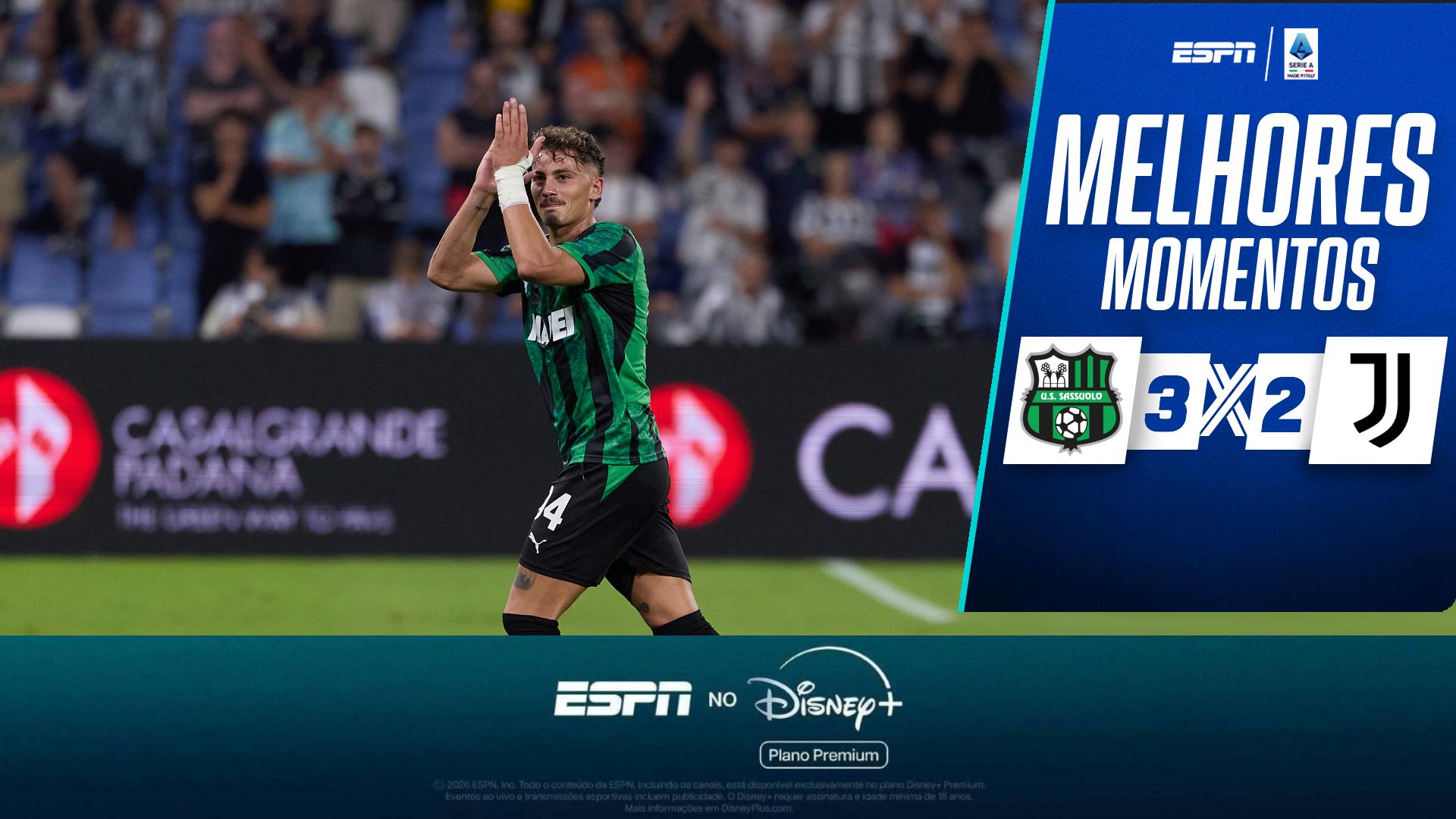 Juventus é surpreendida por Sassuolo em jogo maluco com direito a gol no último lance; VEJA melhores momentos