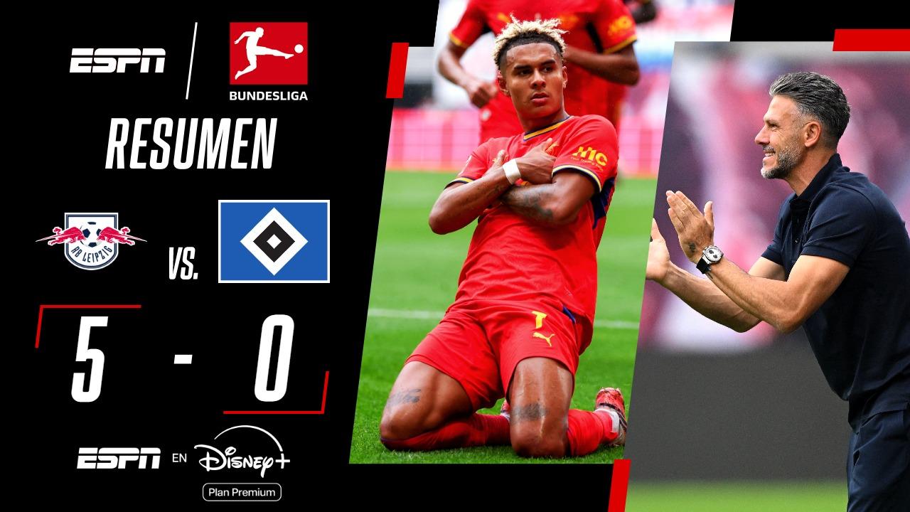 Leipzig fue una topadora y aplastó al Hamburgo en la Bundesliga