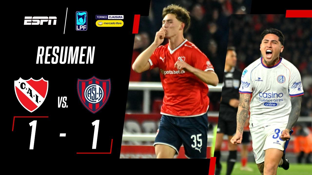 Todo igualado en Avellaneda: Independiente y San Lorenzo repartieron puntos