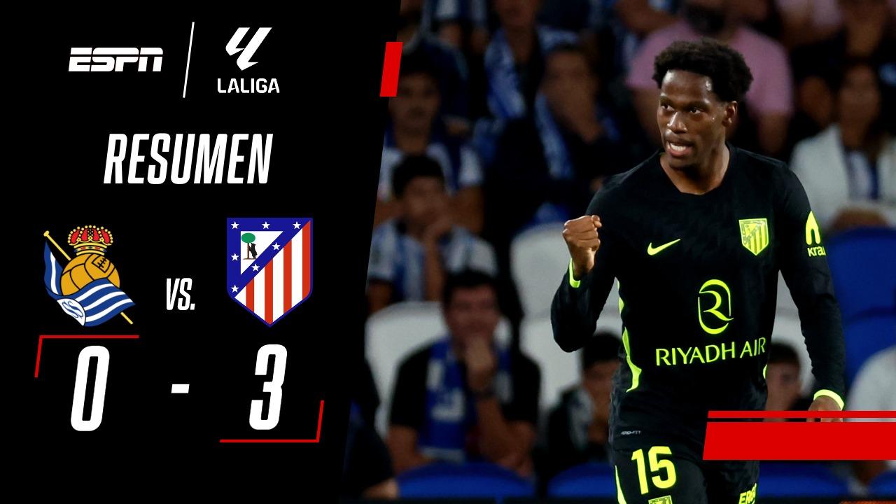 Con gol de Giuliano Simeone, el Atlético Madrid goleó a Real Sociedad