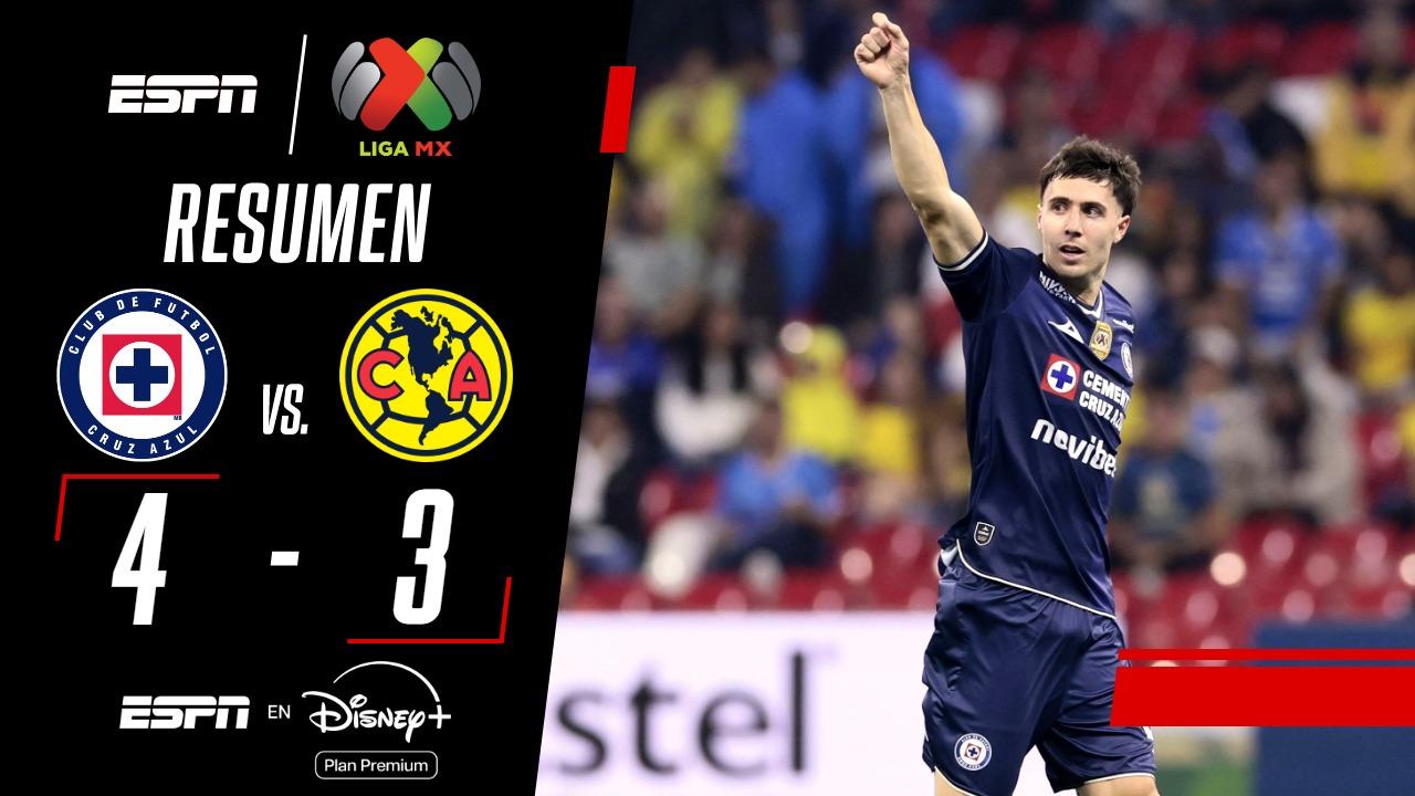 Cruz Azul venció 4-3 al America en un partidazo por la Liga MX